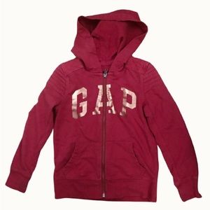 GAP‎ Girls Preppy Dark pink copper letters Zipper front Sz M